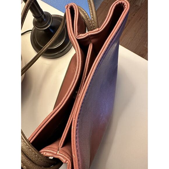 SAMOE STYLE ADJUSTABLE STRAP BUCKET PURSE Pink Leather Boho - Picture 4 of 16